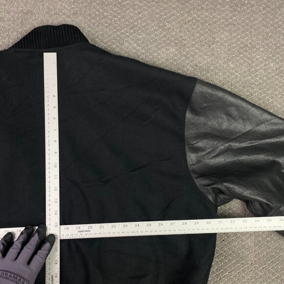 Boston Fire Department Jacket Varsity Letterman Wool Leather BFD Men's 2XL Black - Picture 9 of 11